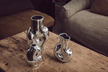 HKLIVING Gleam Glass Small Vase Chrome