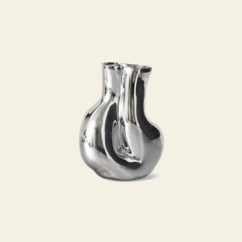 HKLIVING Gleam Glass Vase Chrome