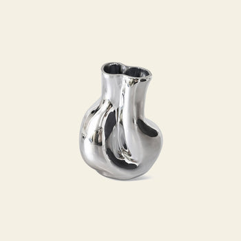 HKLIVING Gleam Glass Vase Chrome