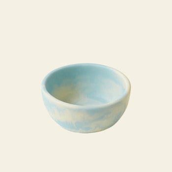 The HKLIVING Patio Bowl by HKLIVING features a small, round shape with a smooth, glossy finish in light blue and white—ideal for outdoor entertaining. Shown against a plain off-white background.