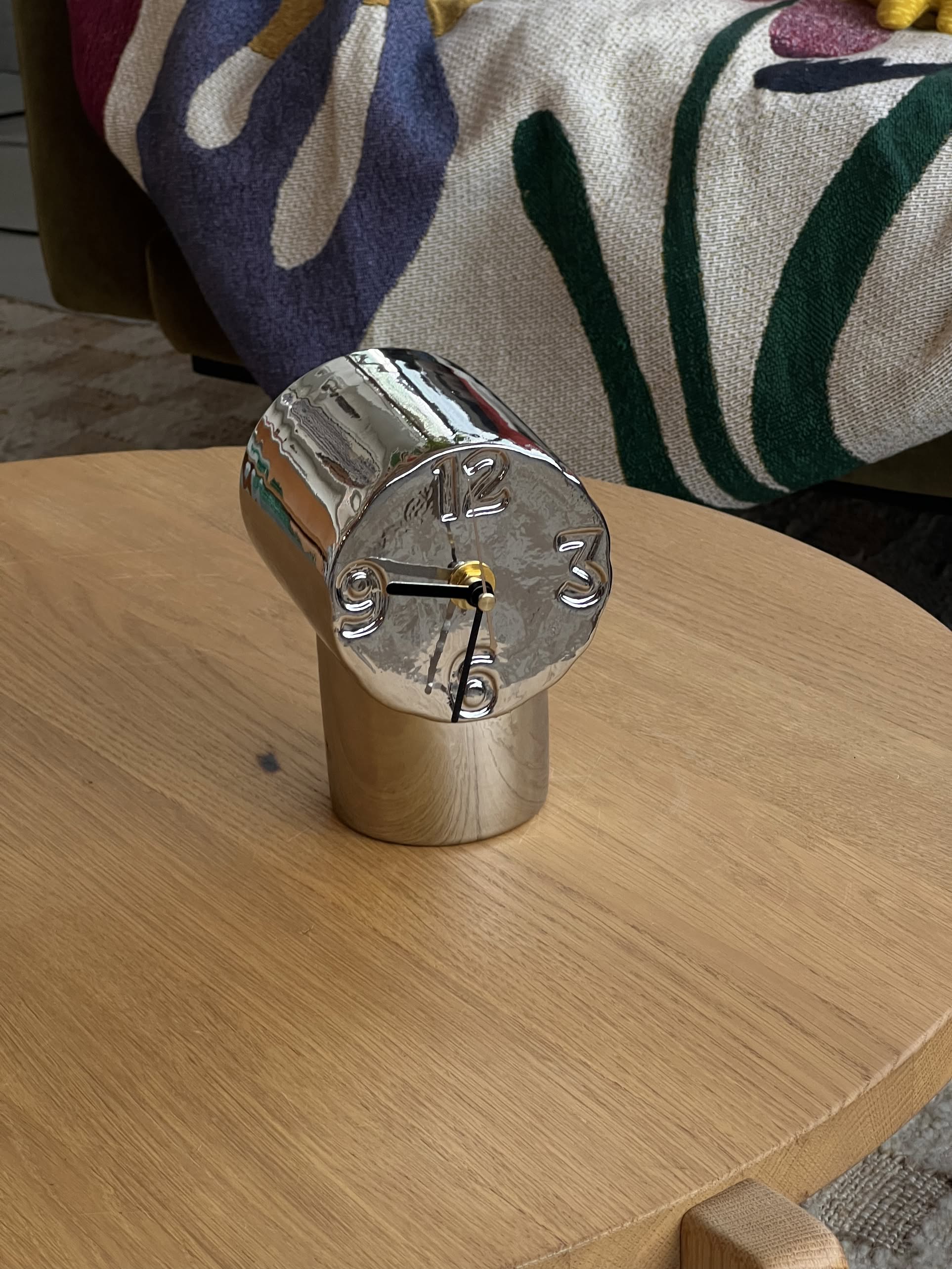 HKLIVING Retro Ceramic Clock Chrome