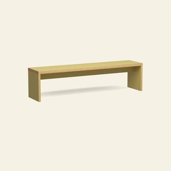 The HKLIVING Bench, 180cm by HKLIVING is a minimalist rectangular wooden bench with flat sides and a smooth surface, shown on a light beige background—ideal as space-saving seating for any room.