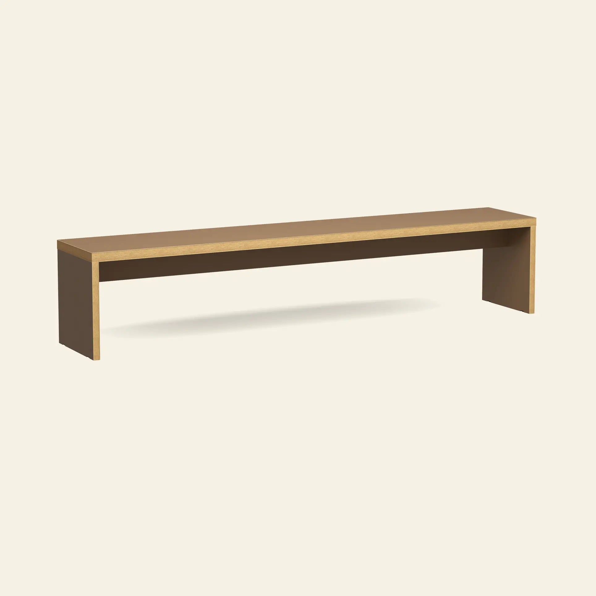 The HKLIVING Bench, 220cm by HKLIVING is a simple, modern wooden dining bench with clean lines and no backrest—ideal for space-saving seating and shown against a plain light background.