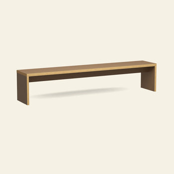 The HKLIVING Bench, 220cm by HKLIVING is a simple, modern wooden dining bench with clean lines and no backrest—ideal for space-saving seating and shown against a plain light background.
