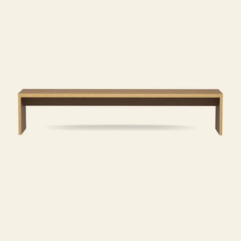 The HKLIVING Bench, 220cm by HKLIVING is a modern wooden dining bench with clean lines and no backrest, offering stylish, space-saving seating against a neutral backdrop.