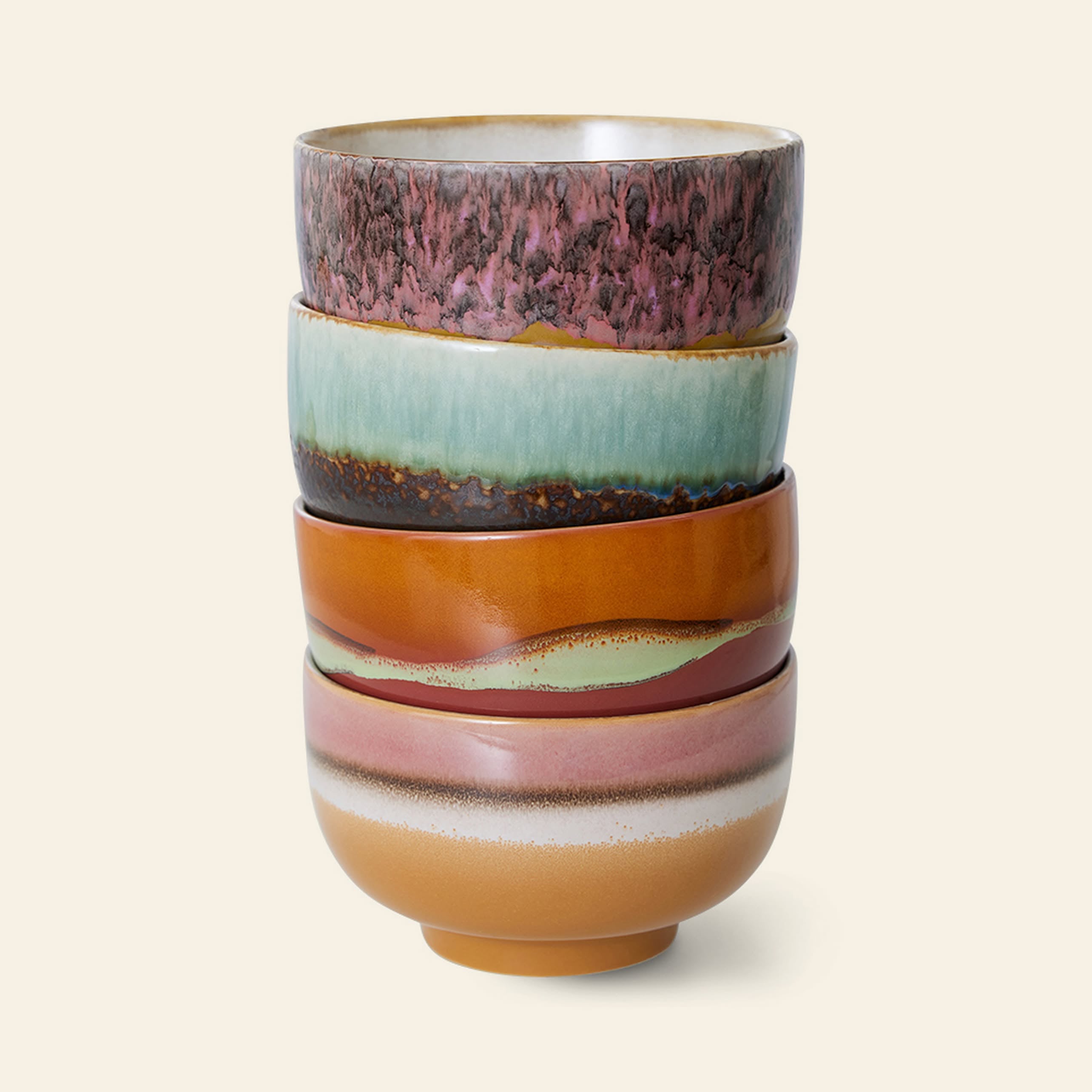 HKLIVING 70s Ceramics: Noodle Bowls, Set of 4