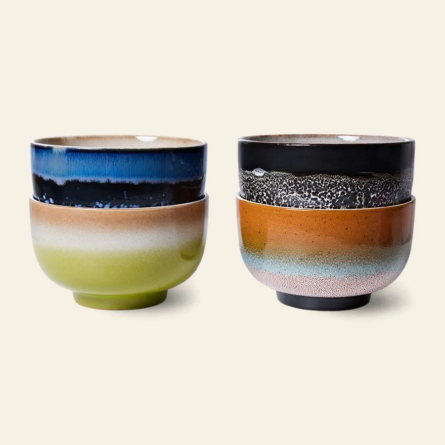 HKLIVING 70s Ceramics: Noodle Bowls, Set of 4