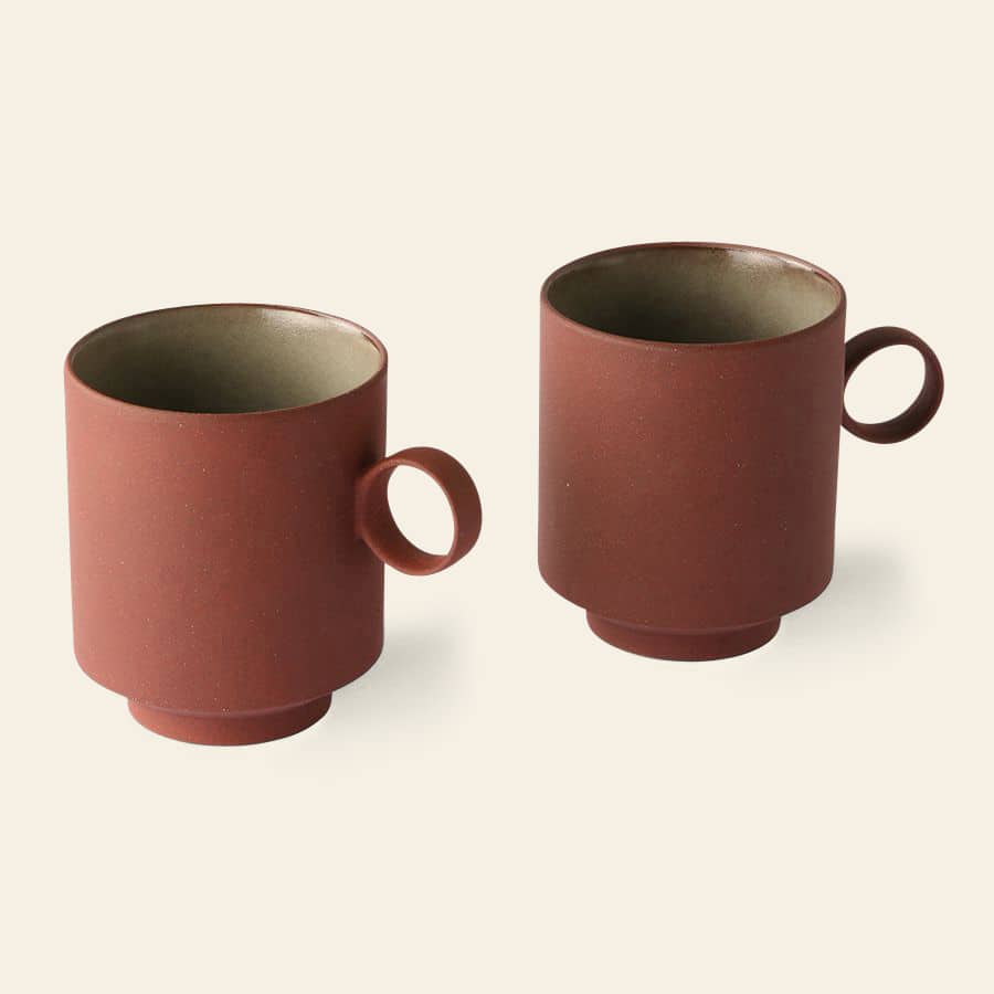 HKliving Bold & Basic Ceramics: Coffee Mugs, Set of 2