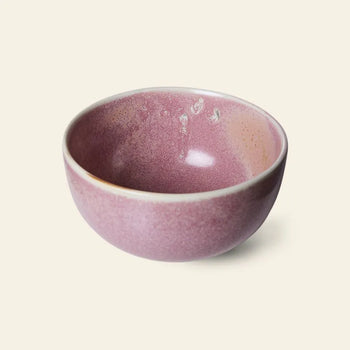 The HKLIVING Chef Ceramics: Bowl features a smooth pink reactive glaze with subtle white speckles, crafted by HKLIVING and set against a plain light background.