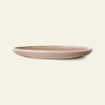 The HKLIVING Chef Ceramics: Side Plate is a shallow, round plate with a speckled brown and pinkish hand-glazed finish, showcased on a plain light background.