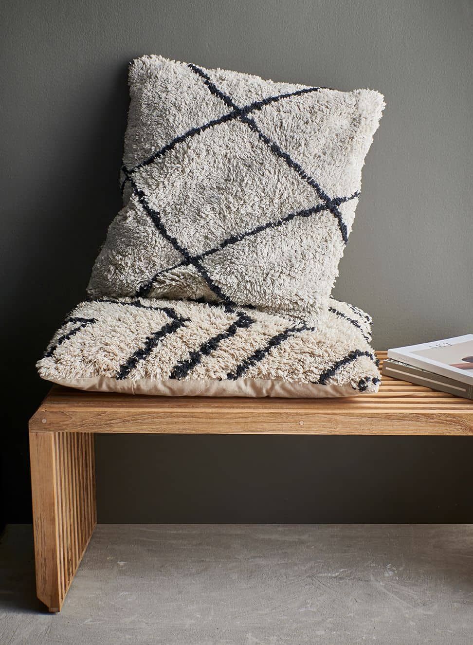 HKliving Cotton Diamond Cushion