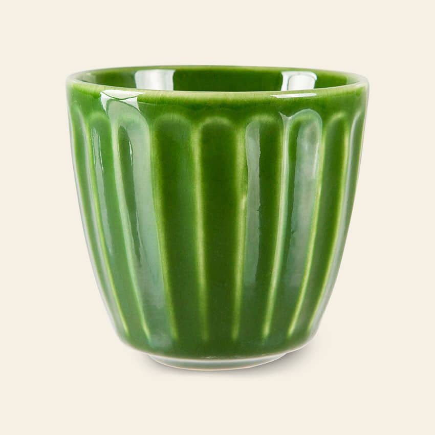 HKliving The Emeralds: Ceramic Mug Ribbed, Set of 4