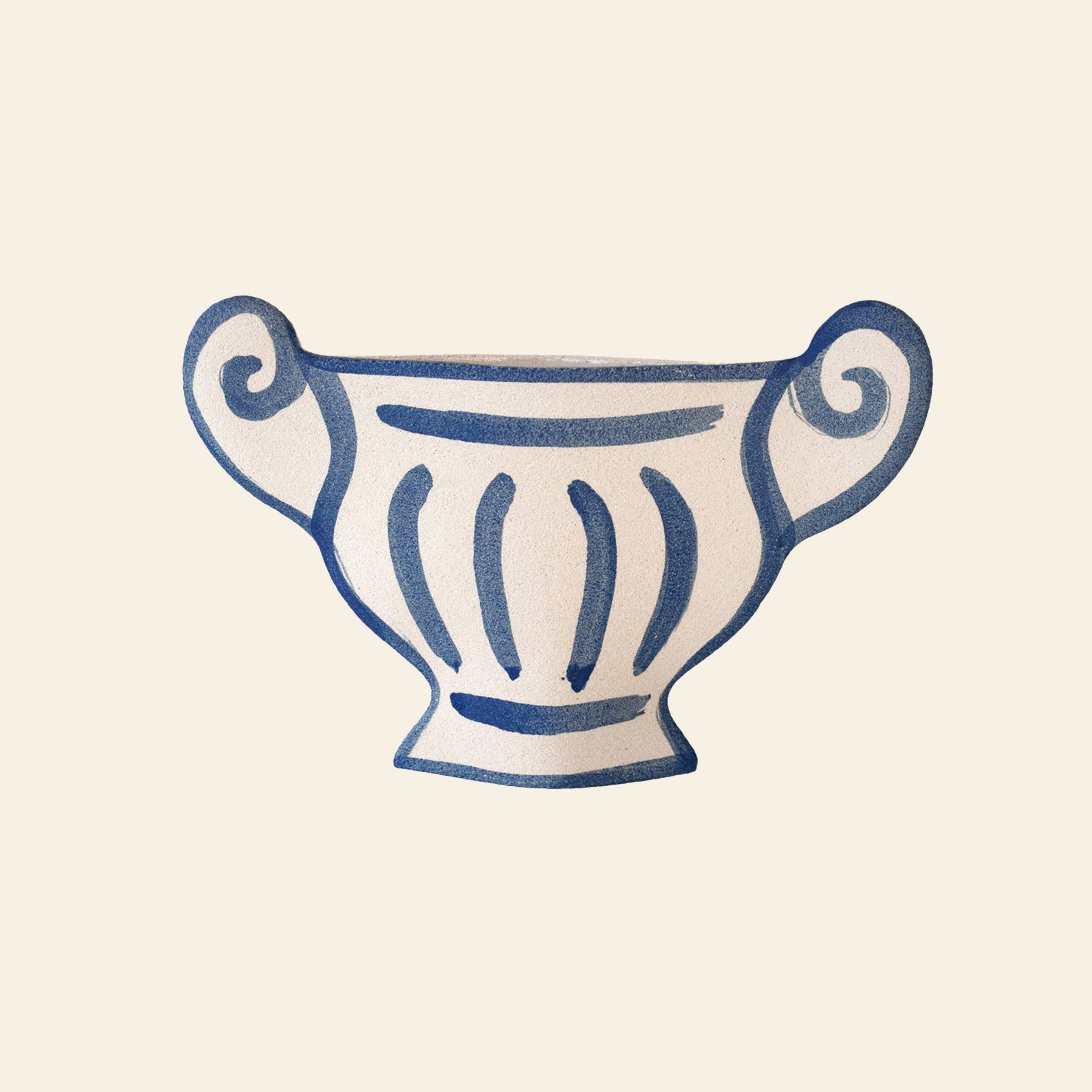 INI CERAMIQUE Greek Coupe Ceramic Vase