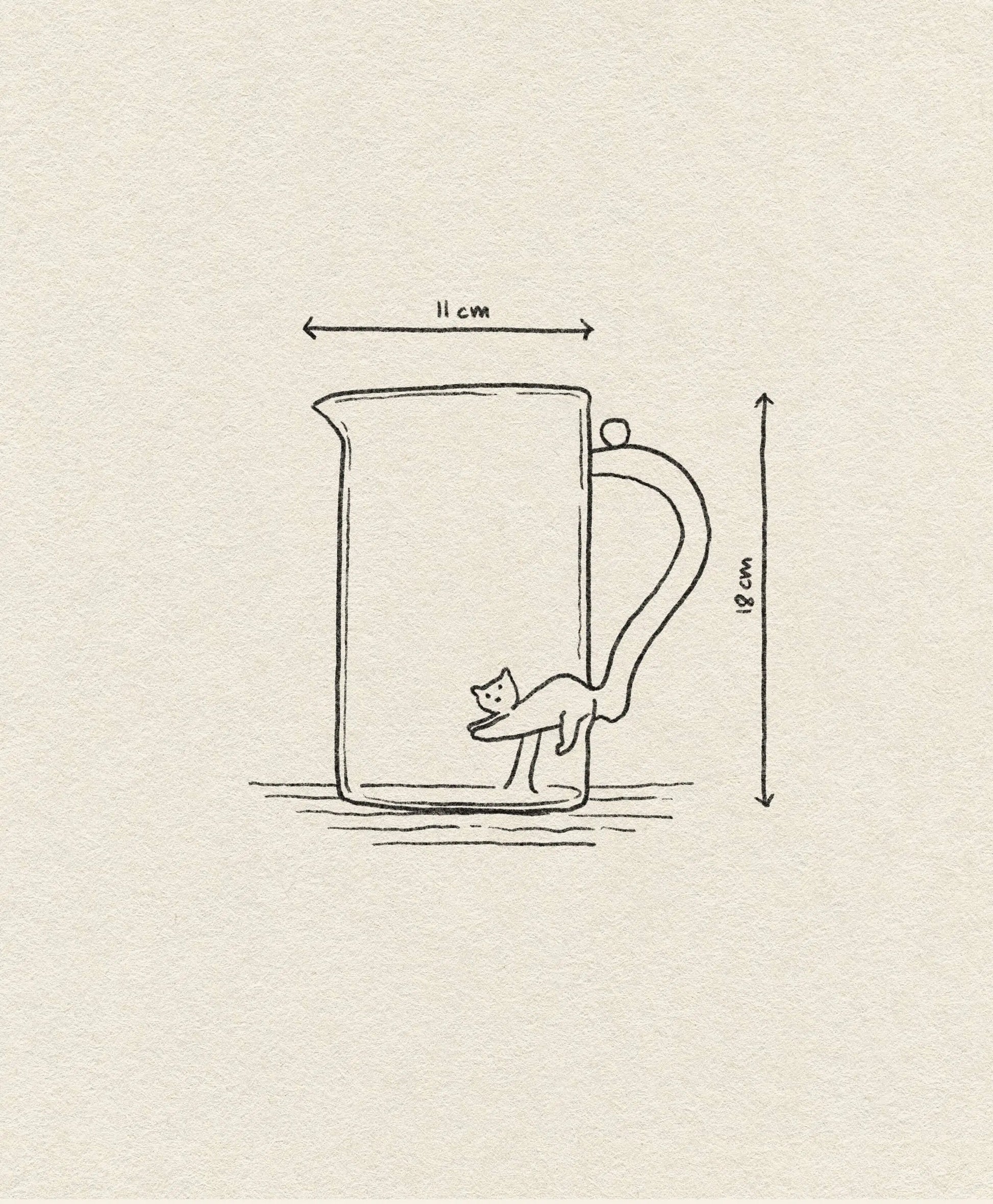 The Ichendorf Milano Tabby Cat Jug - White Cat With Smoke Tail & Berry is a handcrafted pitcher (11 cm wide, 18 cm tall) with a cat-shaped handle—an ideal serveware piece or unique gift for cat lovers from Ichendorf Milano.