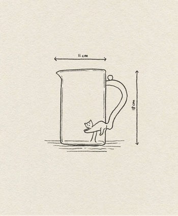 The Ichendorf Milano Tabby Cat Jug - White Cat With Smoke Tail & Berry is a handcrafted pitcher (11 cm wide, 18 cm tall) with a cat-shaped handle—an ideal serveware piece or unique gift for cat lovers from Ichendorf Milano.