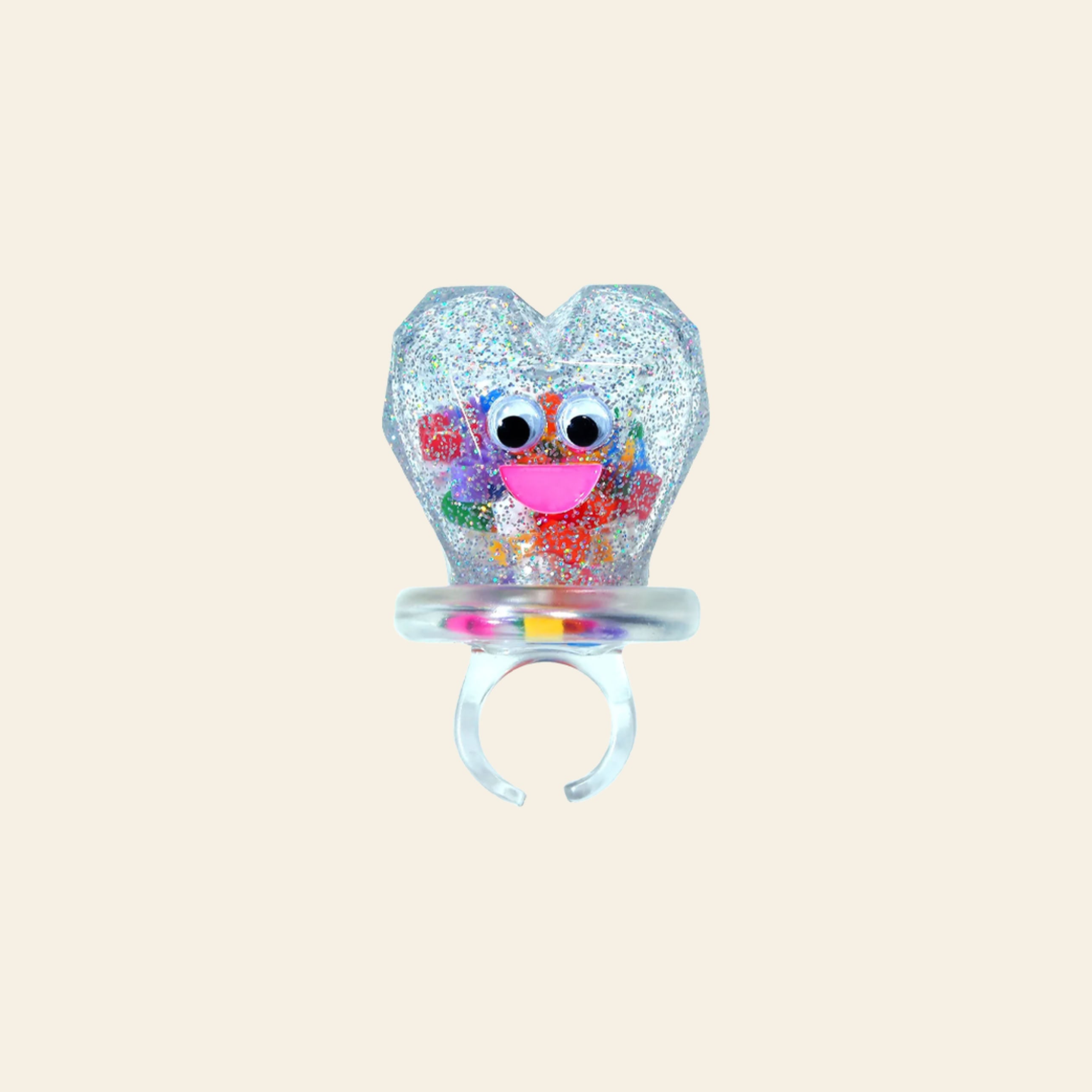 Leeeeee Toy Loveeeeee Candy Ring - Forever Love Clear Glitter