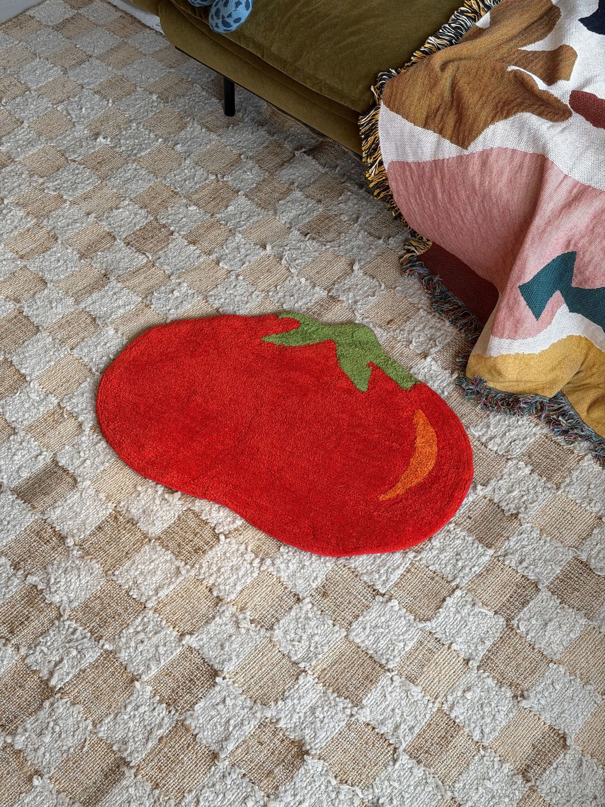 L'expressionist Tomato Bath Mat