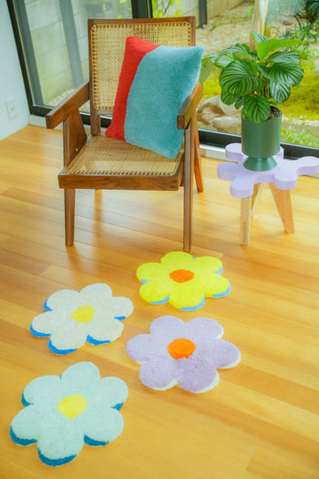 MIYOSHI RUG Flower Chair Rug C Green