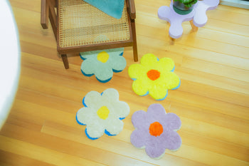 MIYOSHI RUG Flower Chair Rug C Green