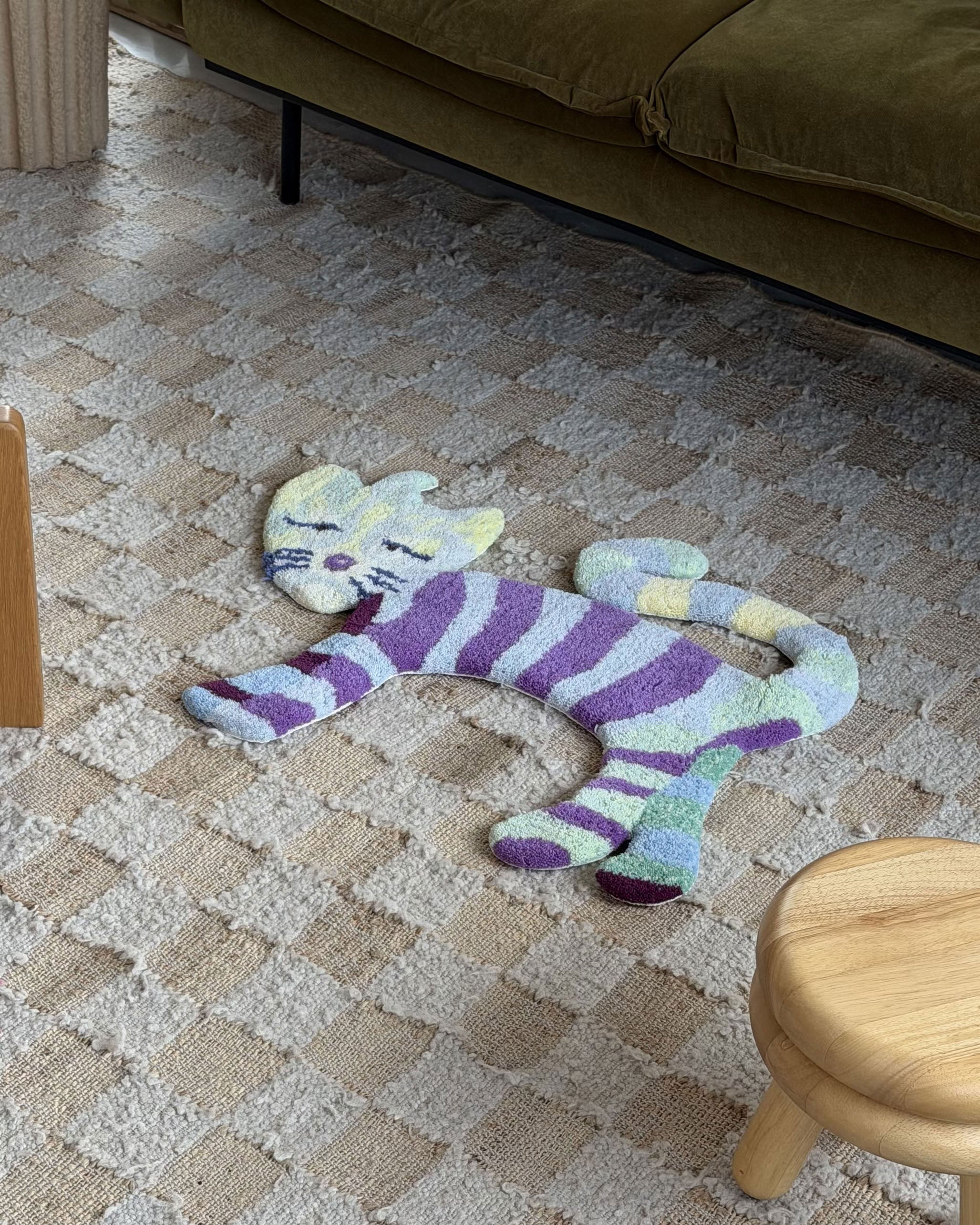 Kenichi Asai×MIYOSHI RUG RAINBOW CAT RUG MIYOSHI RUG Kenichi Asai x MIYOSHI RUG Rainbow Cat Rug - Stacked Store