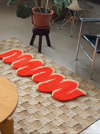 MIYOSHI RUG Stroke Rug Red