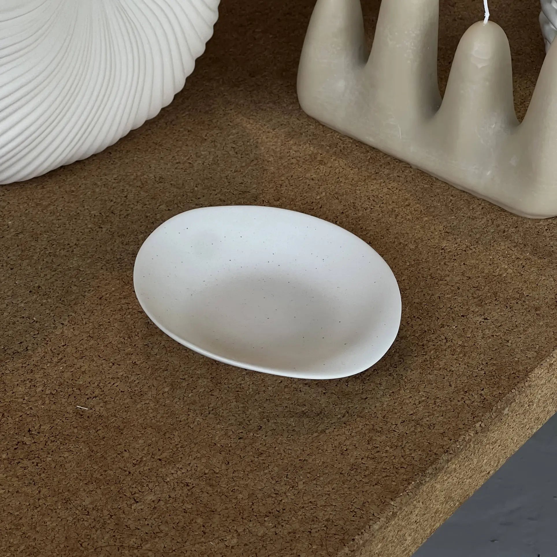 NR Ceramics HIN Dessert Plate Stone White 1