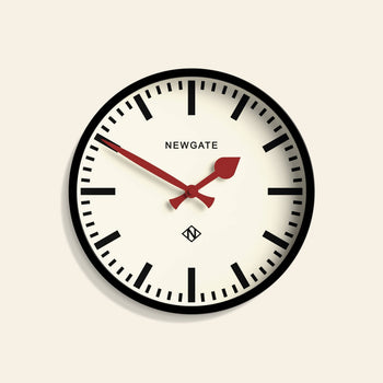 Newgate Luggage Wall Clock Black With Red Hands