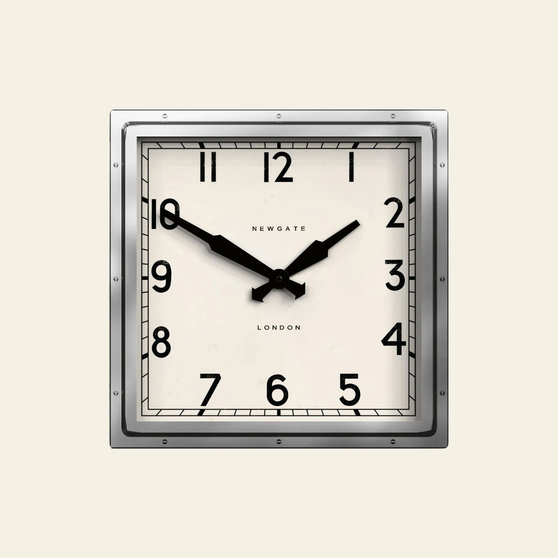 Newgate Quad Wall Clock Chrome