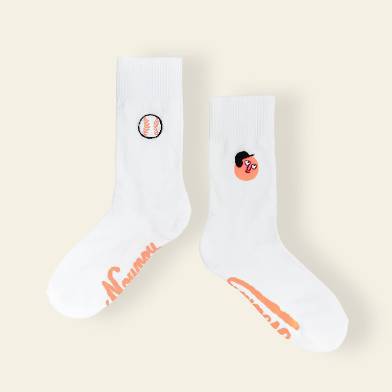 NouNou Baseball Socks - White