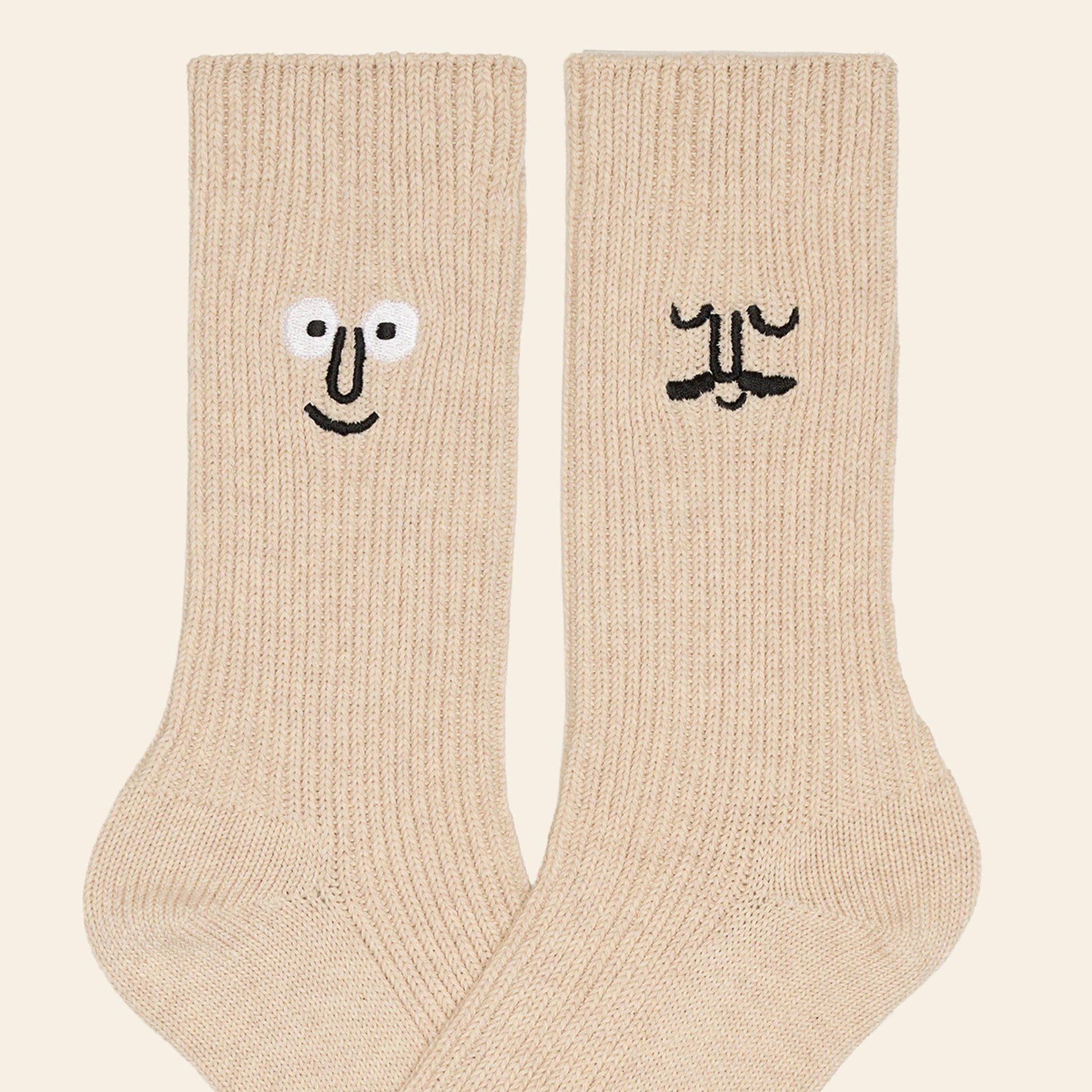 NouNou Face Crew Socks Oatmeal