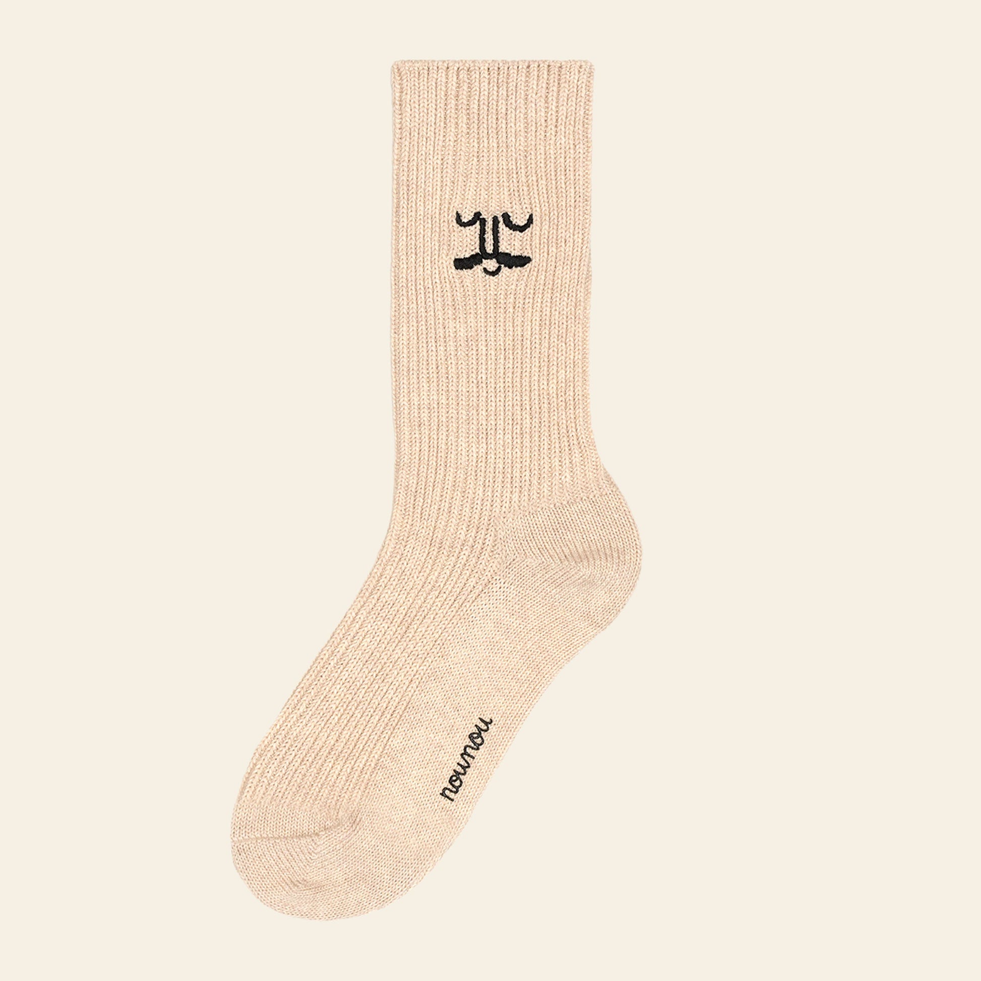 NouNou Face Crew Socks Oatmeal