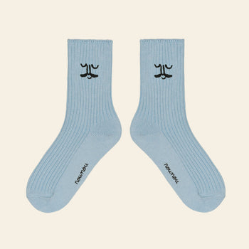 NouNou Face Quarter Socks Blue