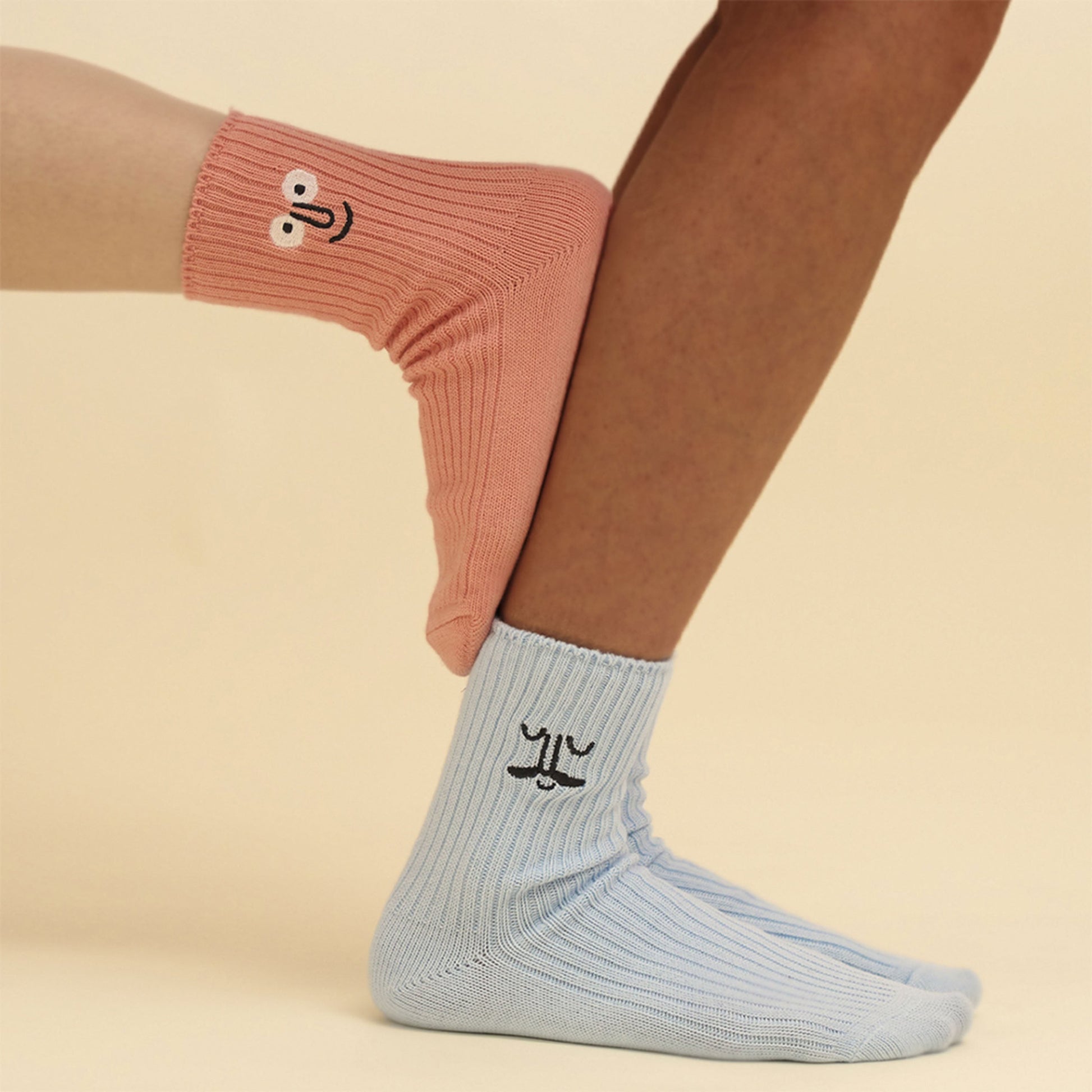 NouNou Face Quarter Socks Blue
