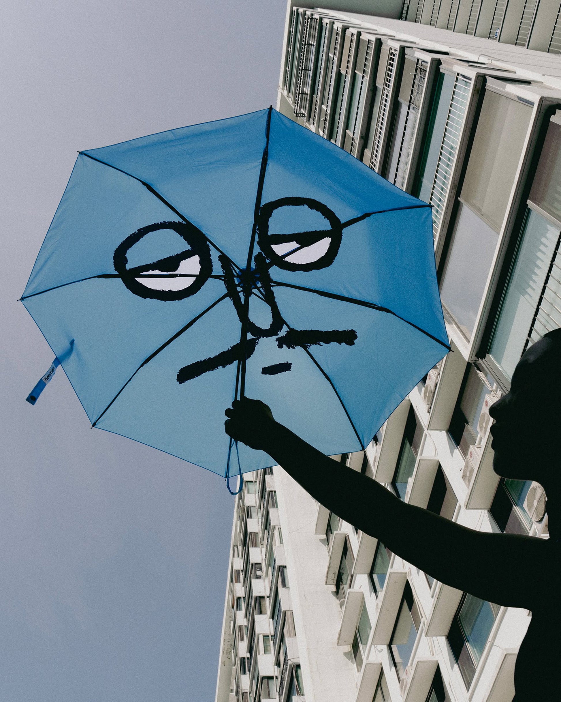NouNou Face Umbrella Blue