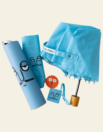 NouNou Face Umbrella Blue