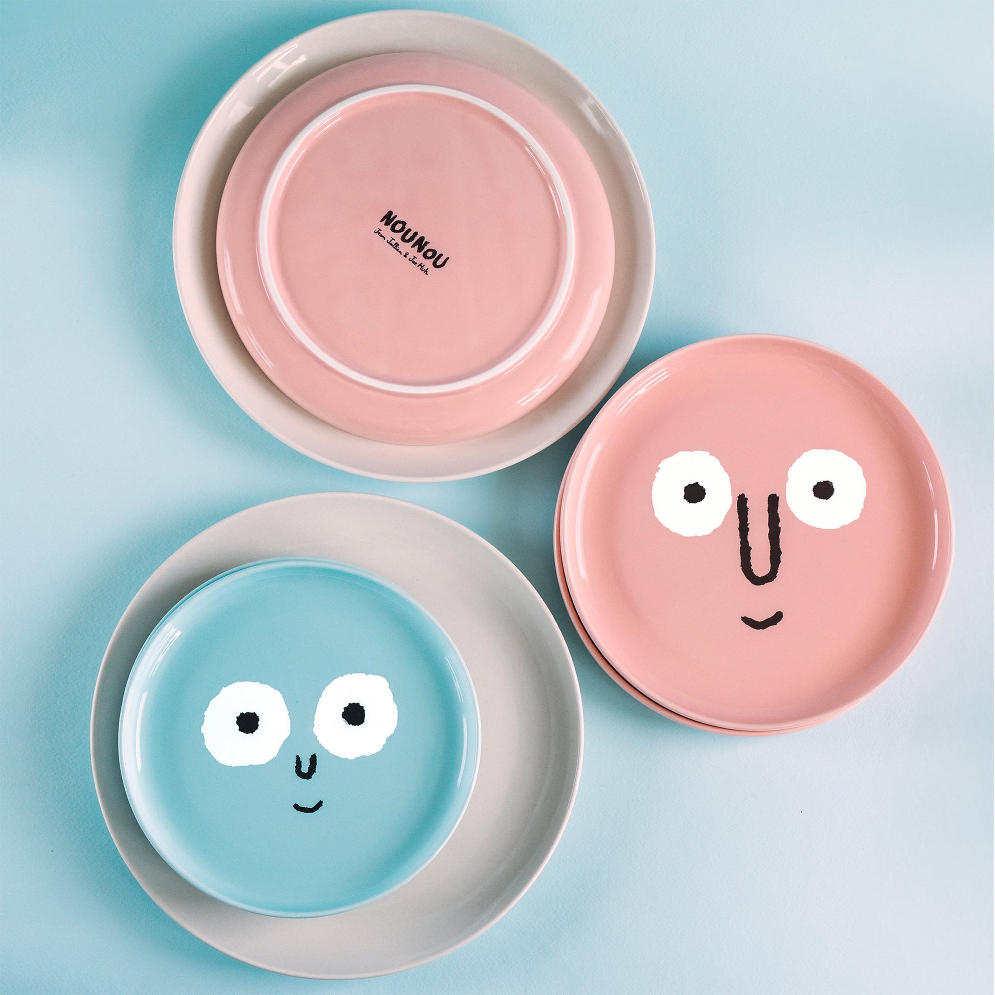 NouNou Family Plate Medium Coral Pink