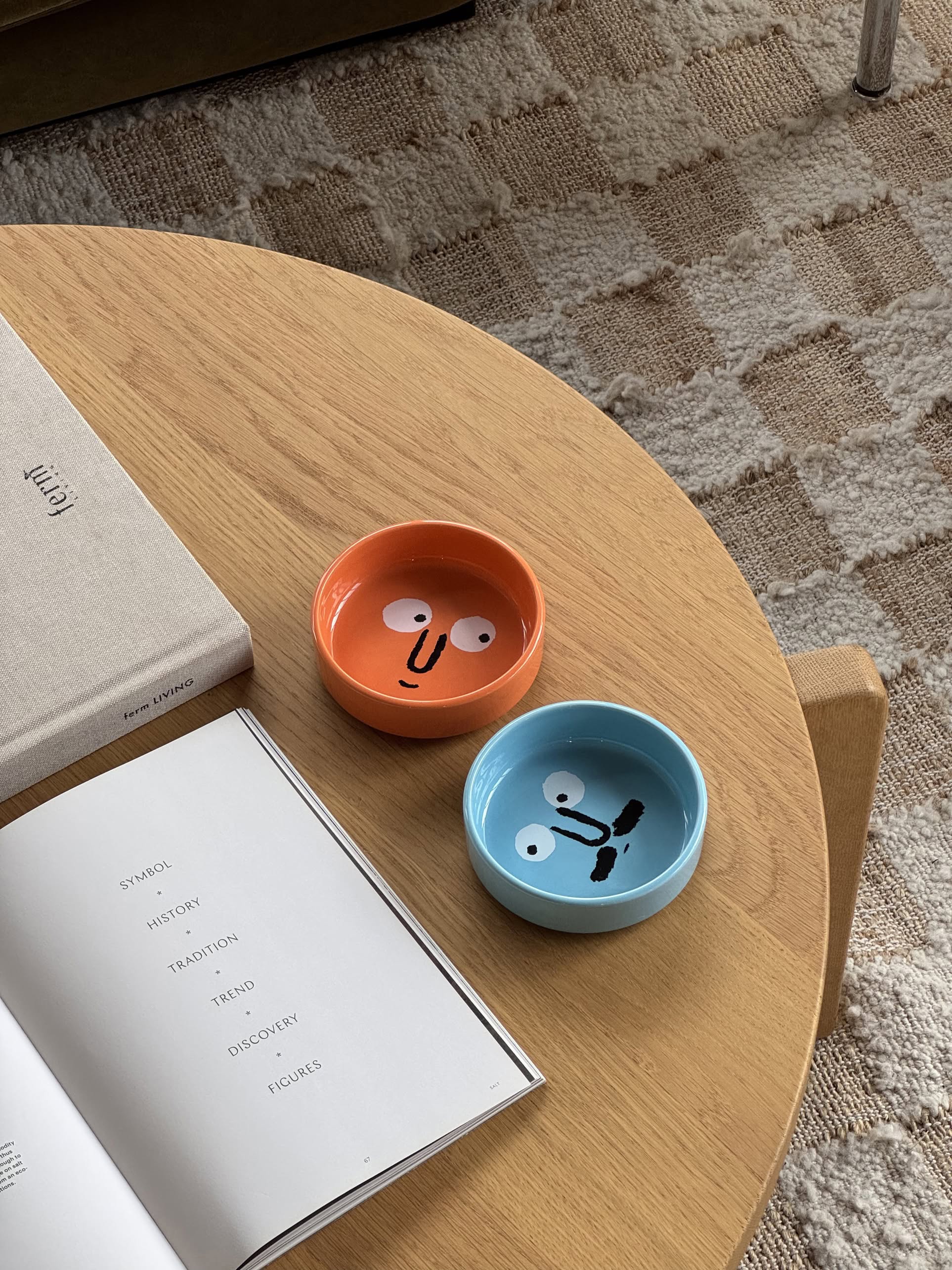 NouNou Friends Plate Set - Mint Blue/Coral Orange
