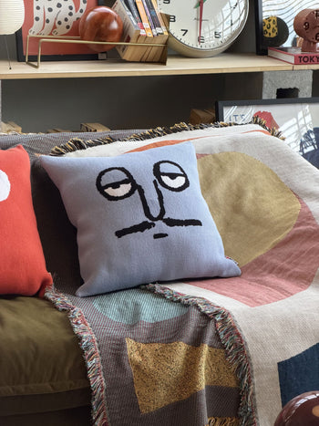 NouNou Knit Cushion Cover Blue