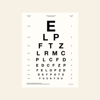Ordinary Daily Design Eye Test Poster (30x40) White