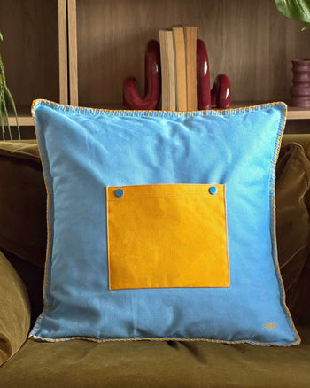 Ordinary Daily Design Pocket Cushion Cover Blue/Yellow