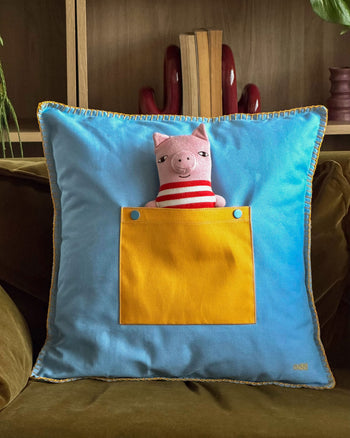 Ordinary Daily Design Pocket Cushion Cover Blue/Yellow