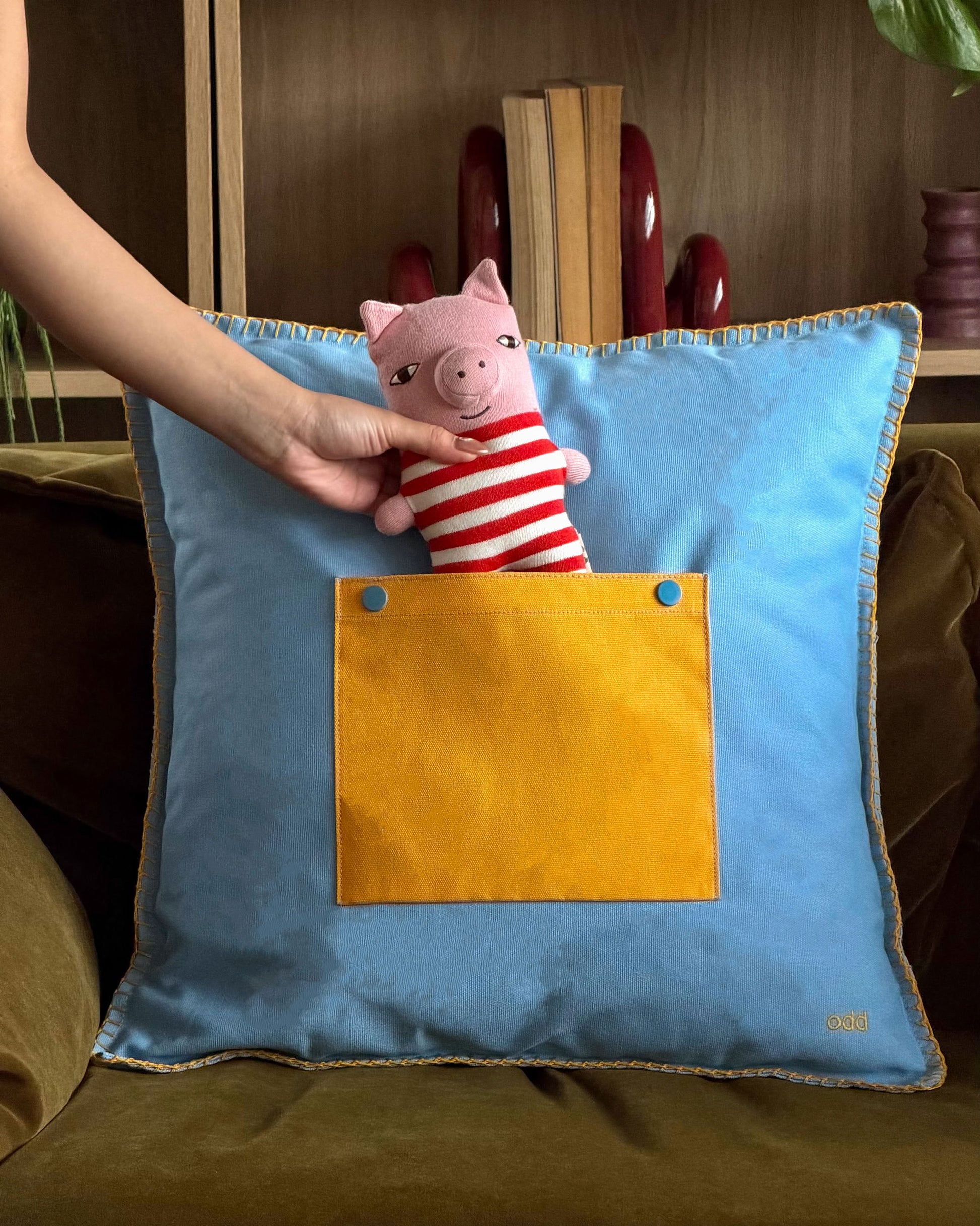 Ordinary Daily Design Pocket Cushion Cover Blue/Yellow