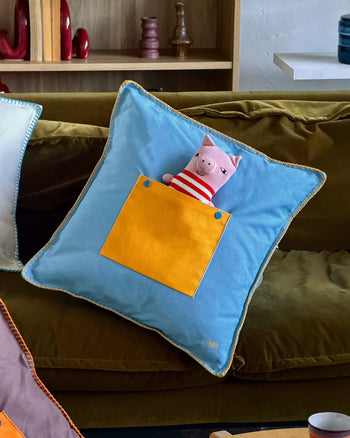 Ordinary Daily Design Pocket Cushion Cover Blue/Yellow