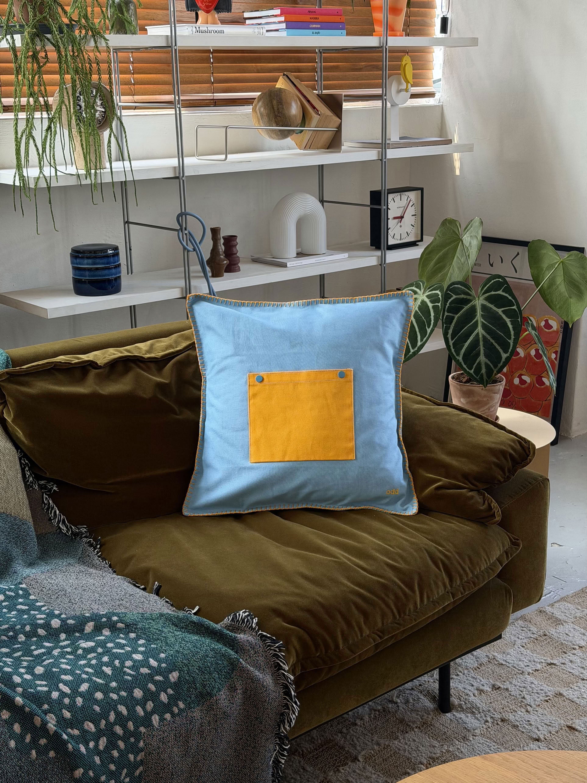 Ordinary Daily Design Pocket Cushion Cover Blue/Yellow