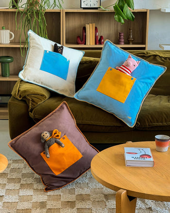 Ordinary Daily Design Pocket Cushion Cover Blue/Yellow