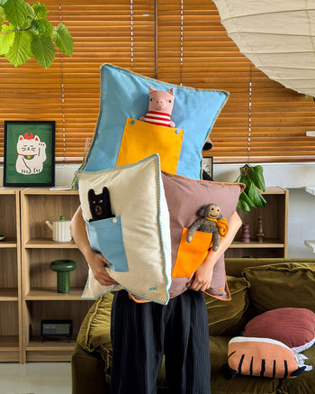 Ordinary Daily Design Pocket Cushion Cover Blue/Yellow