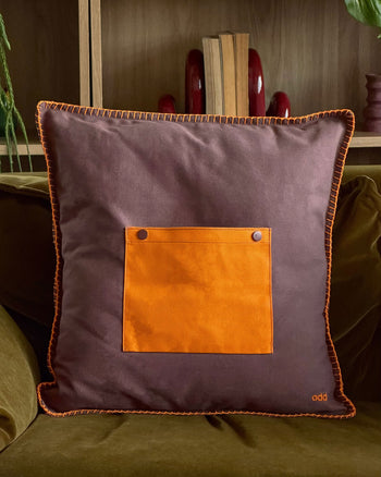 Ordinary Daily Design Pocket Cushion Cover Brown/Orange