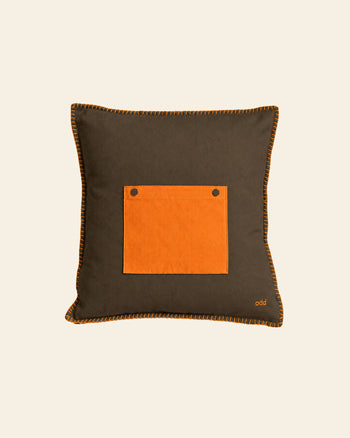Ordinary Daily Design Pocket Cushion Cover Brown/Orange