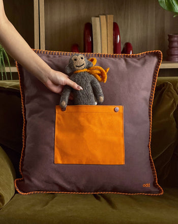 Ordinary Daily Design Pocket Cushion Cover Brown/Orange