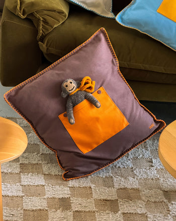 Ordinary Daily Design Pocket Cushion Cover Brown/Orange